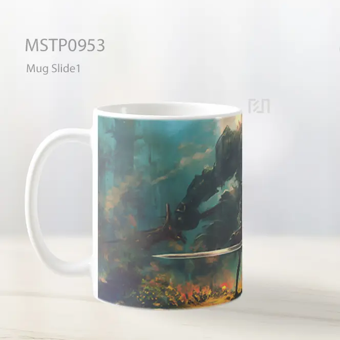 Gadis Anime Dengan Pedang Vs Monster Mug MSTP0953 - All-side / Desain