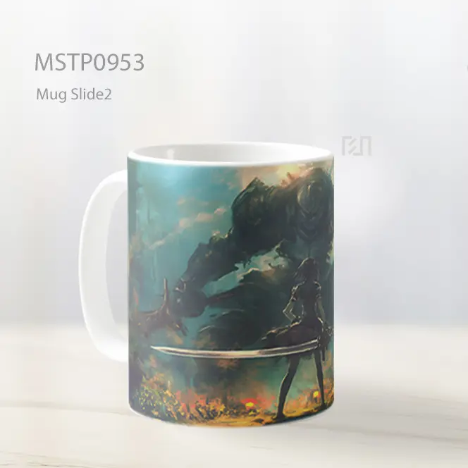 Gadis Anime Dengan Pedang Vs Monster Mug MSTP0953 - All-side / Desain