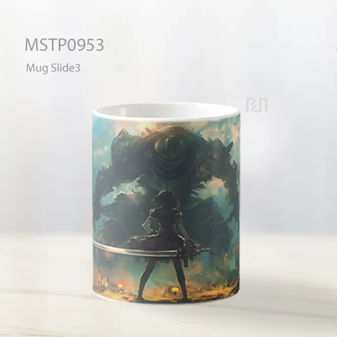 Gadis Anime Dengan Pedang Vs Monster Mug MSTP0953 - All-side / Desain