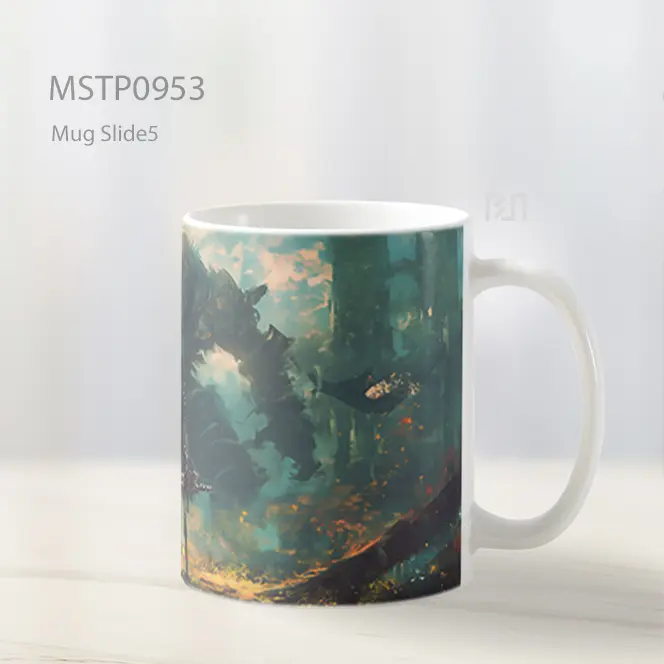 Gadis Anime Dengan Pedang Vs Monster Mug MSTP0953 - All-side / Desain
