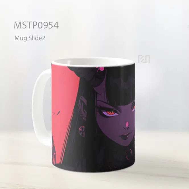 Gadis Anime Dengan Tanduk Merah Mug MSTP0954 - All-side / Desain