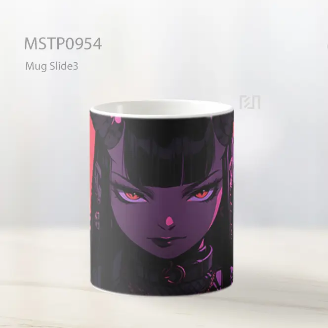 Gadis Anime Dengan Tanduk Merah Mug MSTP0954 - All-side / Desain