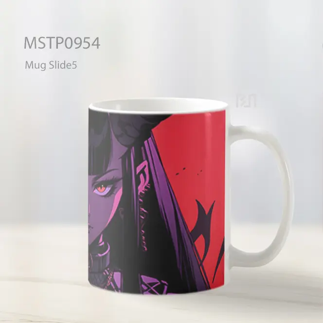 Gadis Anime Dengan Tanduk Merah Mug MSTP0954 - All-side / Desain