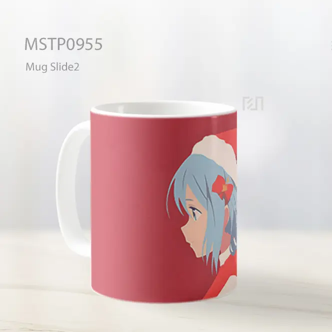 Gadis Anime Dengan Topi Natal Merah Mug MSTP0955 - All-side / Desain