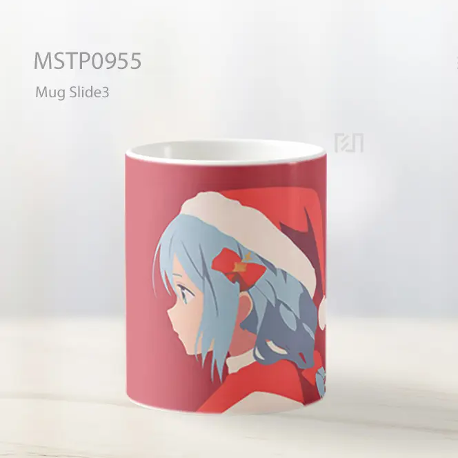 Gadis Anime Dengan Topi Natal Merah Mug MSTP0955 - All-side / Desain