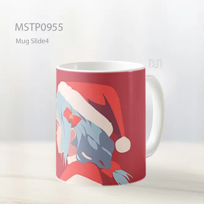 Gadis Anime Dengan Topi Natal Merah Mug MSTP0955