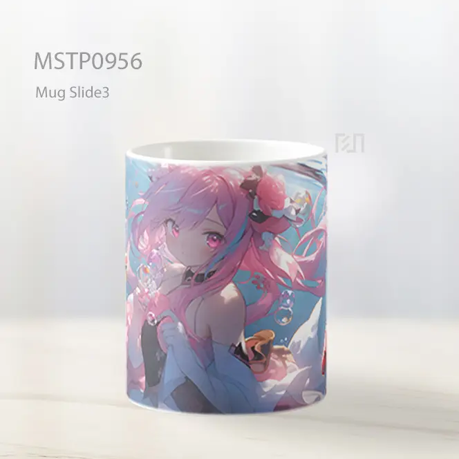Gadis Anime Di Bawah Air Dengan Ikan Mug MSTP0956 - All-side / Desain
