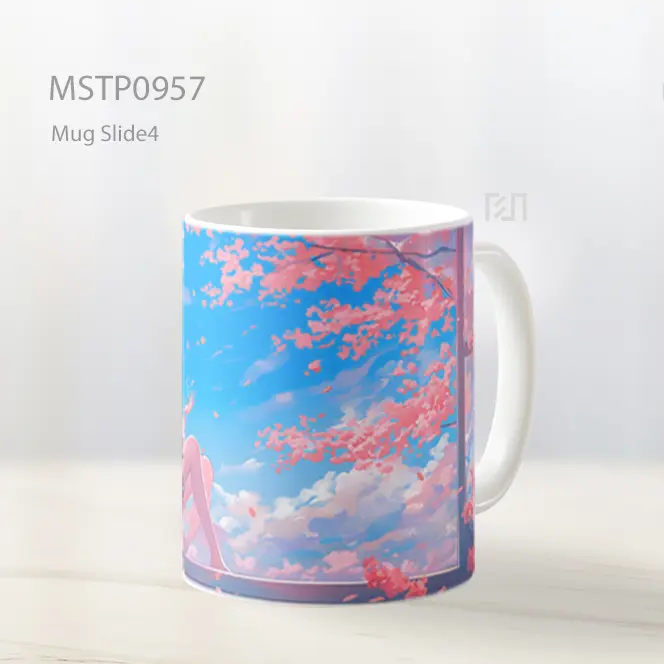 Gadis Anime Di Jendela Nikmati Bunga Sakura Mug MSTP0957