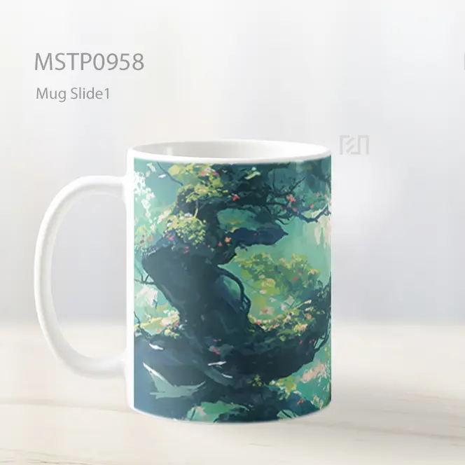 Gadis Anime Di Pohon Hijau Mug MSTP0958 - All-side / Desain