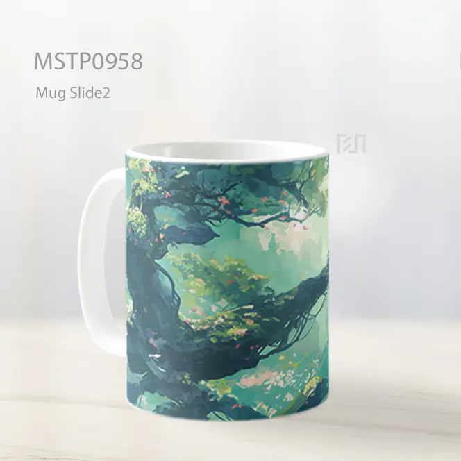 Gadis Anime Di Pohon Hijau Mug MSTP0958 - All-side / Desain