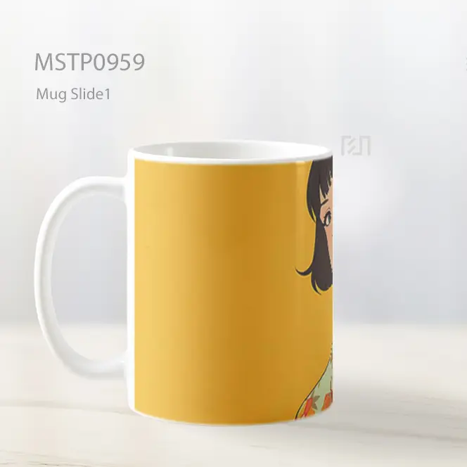 Gadis Anime Gaun Bunga Tenang Mug MSTP0959 - All-side / Desain