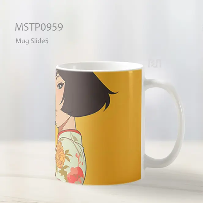 Gadis Anime Gaun Bunga Tenang Mug MSTP0959 - All-side / Desain