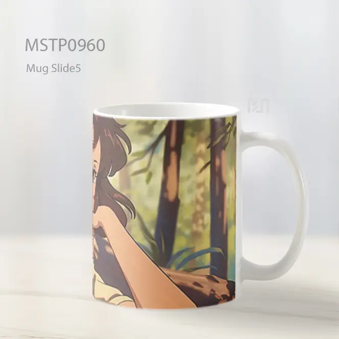 Gadis Anime Gaya Seni Hutan Bersinar Mug MSTP0960 - All-side / Desain