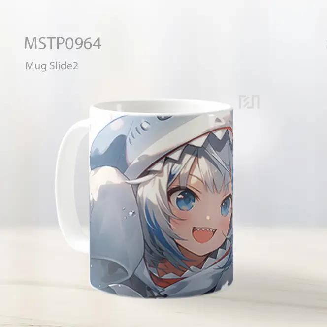 Gadis Anime Imut Dengan Kostum Hiu Mug MSTP0964 - All-side / Desain