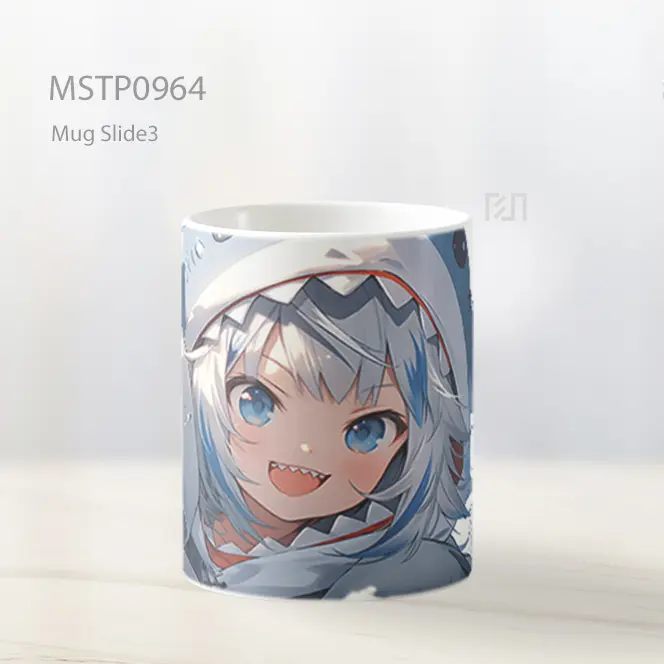 Gadis Anime Imut Dengan Kostum Hiu Mug MSTP0964 - All-side / Desain