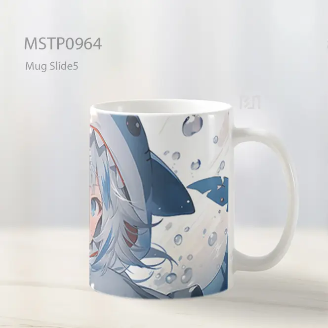 Gadis Anime Imut Dengan Kostum Hiu Mug MSTP0964 - All-side / Desain