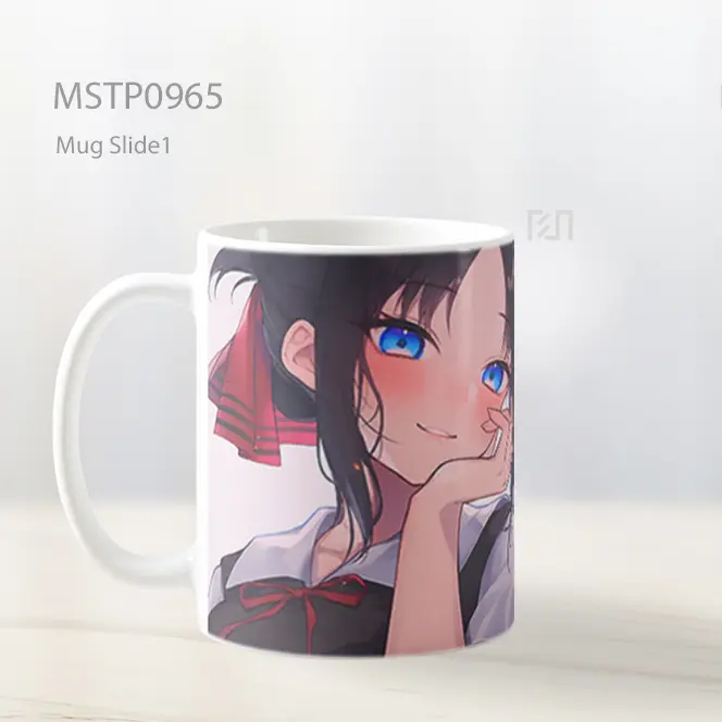 Gadis Anime Imut Dengan Mata Biru Beige Mug MSTP0965 - All-side / Desain