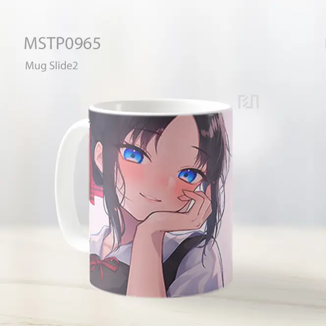Gadis Anime Imut Dengan Mata Biru Beige Mug MSTP0965 - All-side / Desain