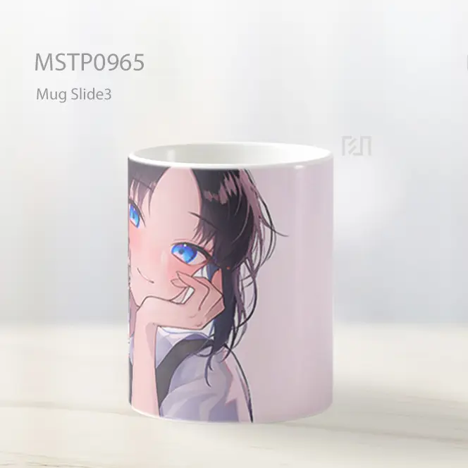 Gadis Anime Imut Dengan Mata Biru Beige Mug MSTP0965 - All-side / Desain