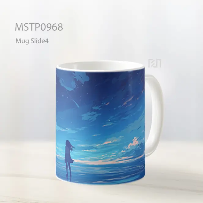 Gadis Anime Kesepian Biru Gelap Mug MSTP0968