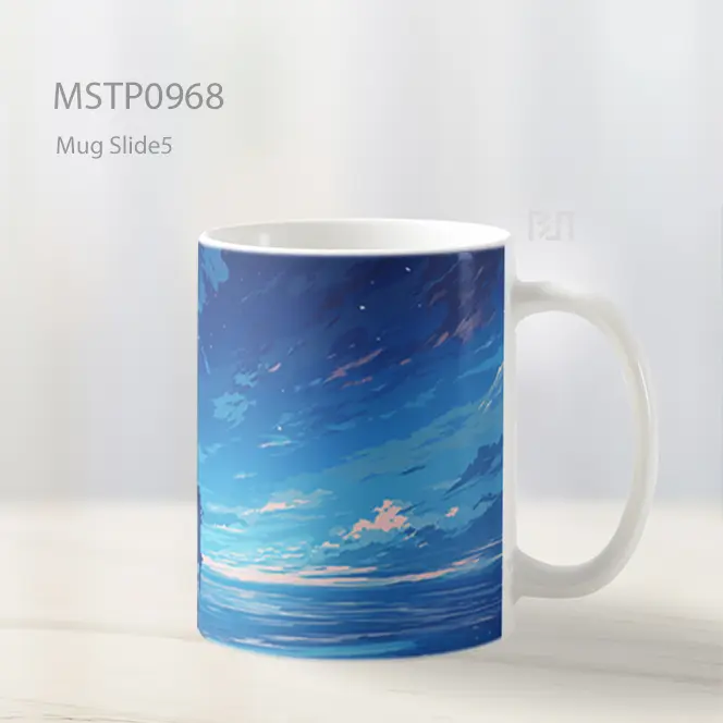 Gadis Anime Kesepian Biru Gelap Mug MSTP0968 - All-side / Desain