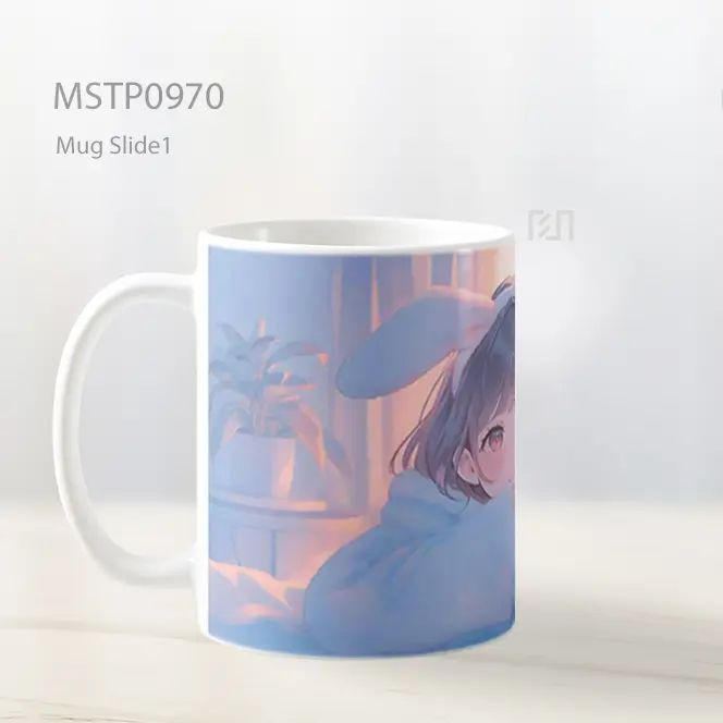 Gadis Anime Lucu Telinga Kelinci Mug MSTP0970 - All-side / Desain