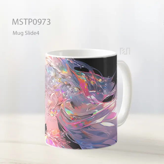 Gadis Anime Mata Pelangi Hitam Mug MSTP0973