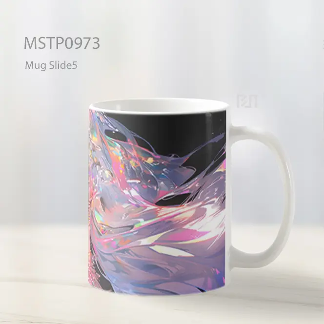 Gadis Anime Mata Pelangi Hitam Mug MSTP0973 - All-side / Desain