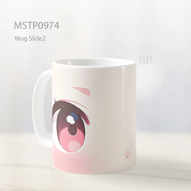 Gadis Anime Mata Pink Close Up Mug MSTP0974 - All-side / Desain