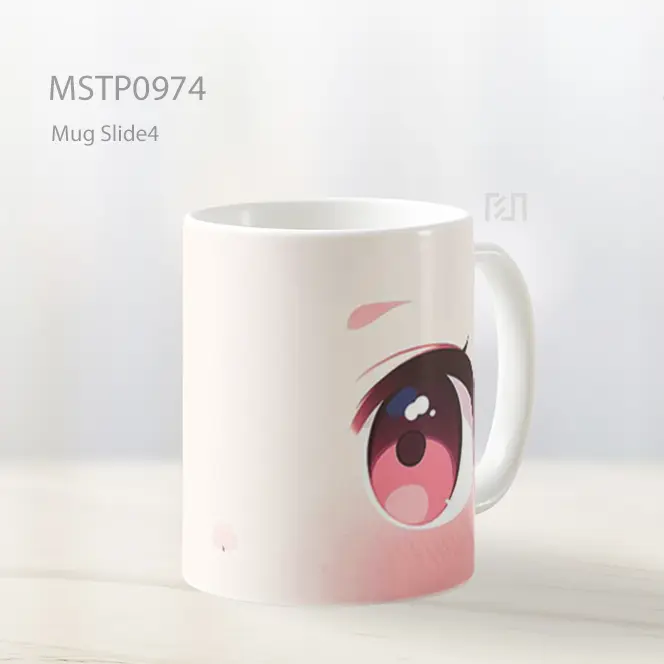 Gadis Anime Mata Pink Close Up Mug MSTP0974