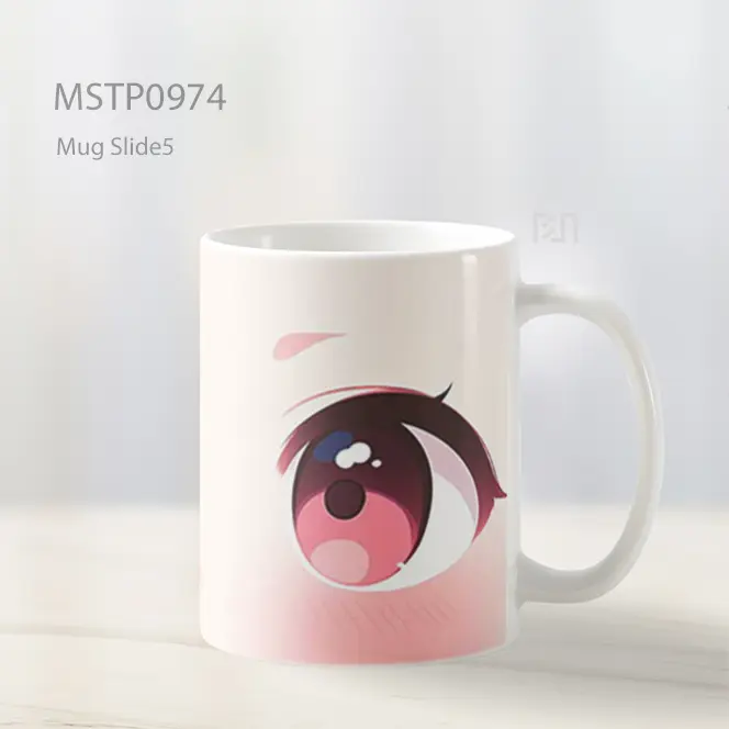 Gadis Anime Mata Pink Close Up Mug MSTP0974 - All-side / Desain