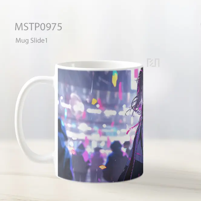Gadis Anime Mata Pink Kota Mug MSTP0975 - All-side / Desain
