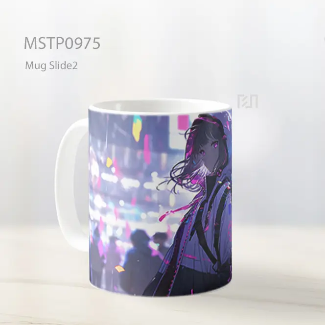 Gadis Anime Mata Pink Kota Mug MSTP0975 - All-side / Desain