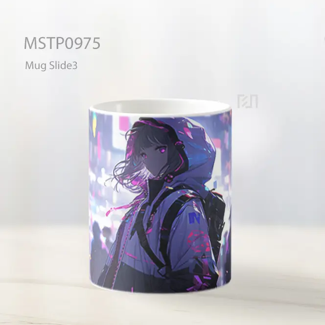 Gadis Anime Mata Pink Kota Mug MSTP0975 - All-side / Desain
