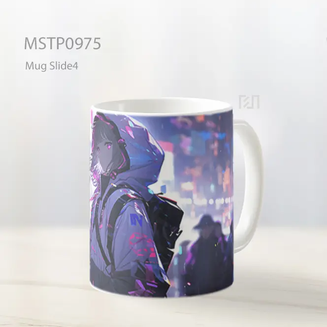 Mug Keramik Premium SNI - Gadis Anime Mata Pink Kota Mug MSTP0975