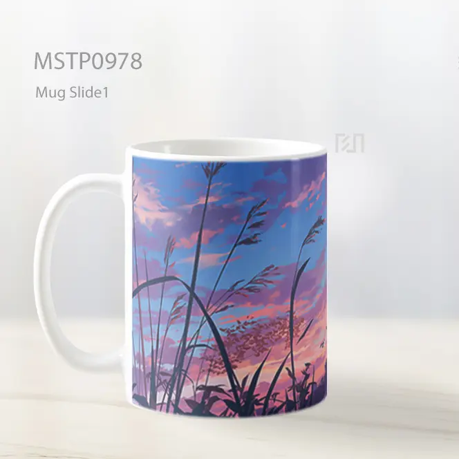 Gadis Anime Matahari Terbenam Pink Mug MSTP0978 - All-side / Desain