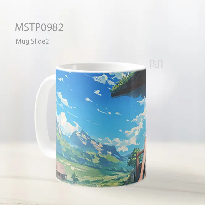 Gadis Anime Menikmati Gunung Mug MSTP0982 - All-side / Desain