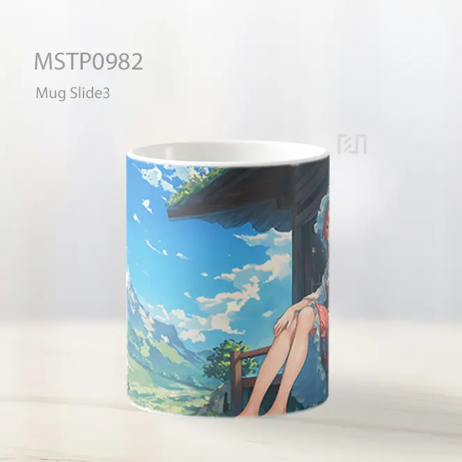 Gadis Anime Menikmati Gunung Mug MSTP0982 - All-side / Desain