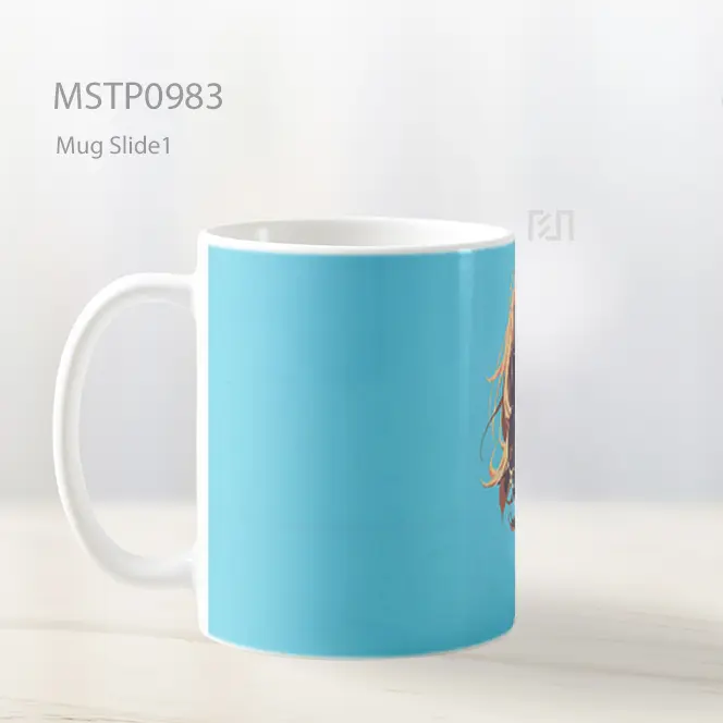 Gadis Anime Minimalis Latar Biru Langit Mug MSTP0983 - All-side / Desain