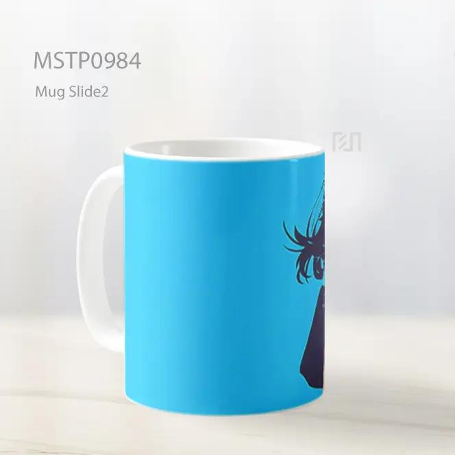 Gadis Anime Minimalis Latar Vibrant Mug MSTP0984 - All-side / Desain