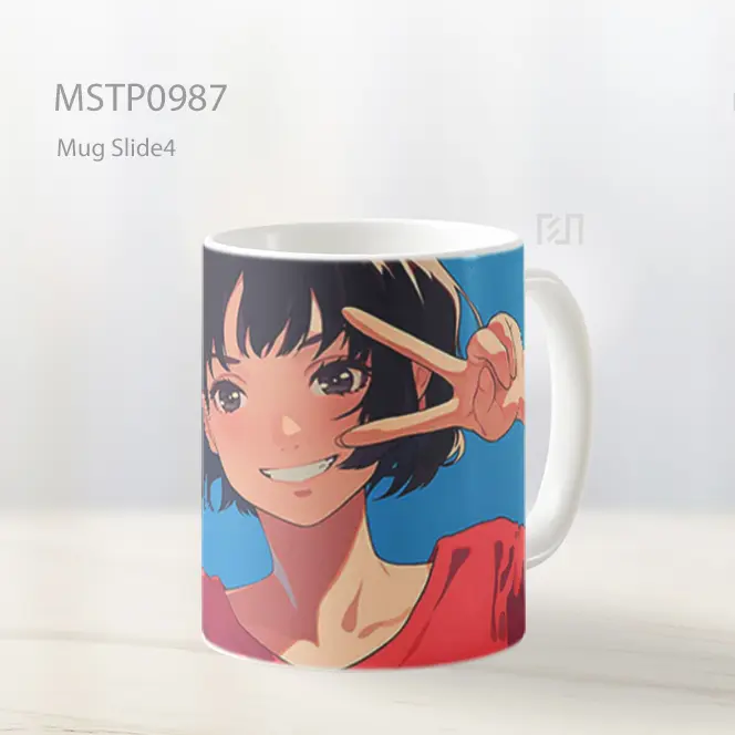Gadis Anime Peace Sign Tersenyum Mug MSTP0987