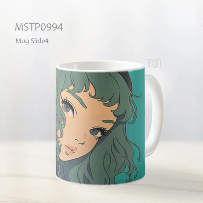 Gadis Anime Rambut Teal Melihat Kembali Hoodie Mug MSTP0994
