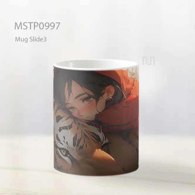 Gadis Anime Sedih Dengan Harimau Mug MSTP0997 - All-side / Desain