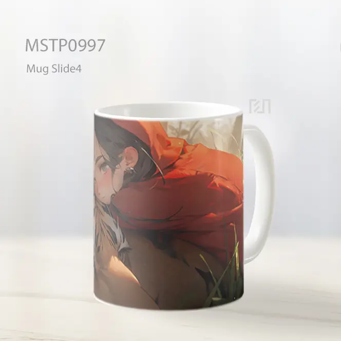 Gadis Anime Sedih Dengan Harimau Mug MSTP0997