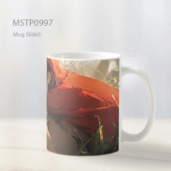 Gadis Anime Sedih Dengan Harimau Mug MSTP0997 - All-side / Desain