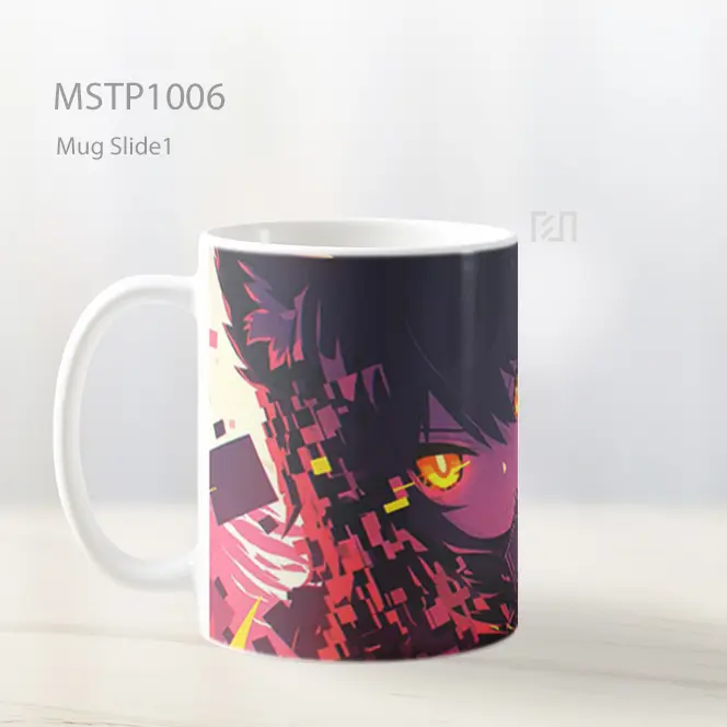 Gadis Kucing Anime Dunia Pixelated Mug MSTP1006 - All-side / Desain