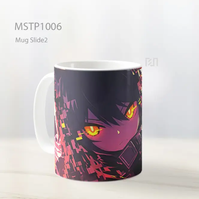 Gadis Kucing Anime Dunia Pixelated Mug MSTP1006 - All-side / Desain
