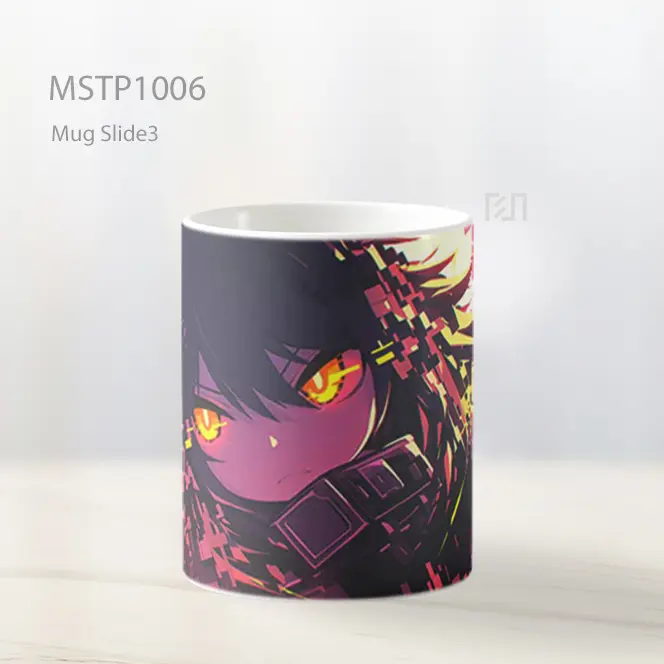 Gadis Kucing Anime Dunia Pixelated Mug MSTP1006 - All-side / Desain