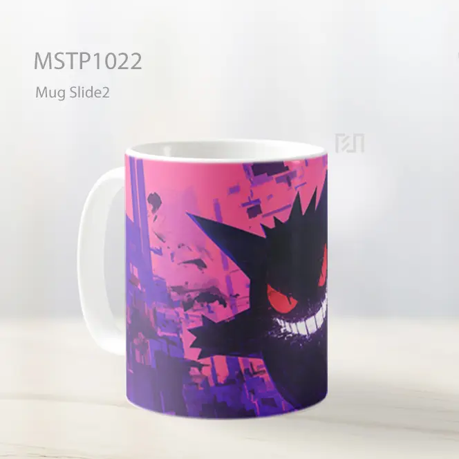 Gengar Pixel Bayangan Ungu Mug MSTP1022 - All-side / Desain