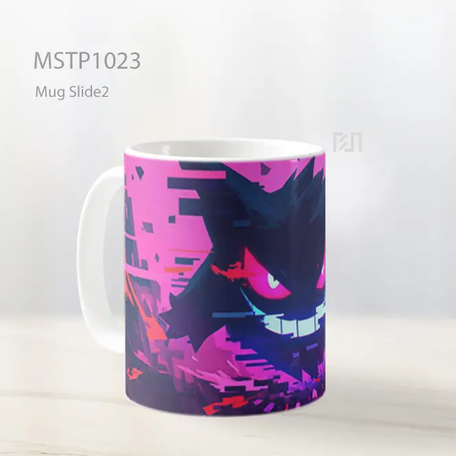 Gengar Pixel Glitch Ungu Mug MSTP1023 - All-side / Desain